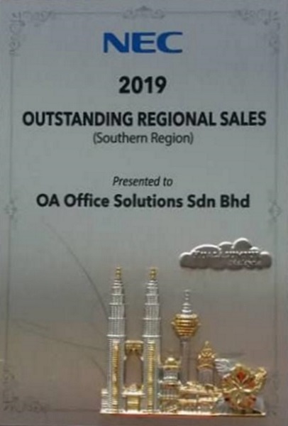 NEC Outstanding Regional Sales (2019)