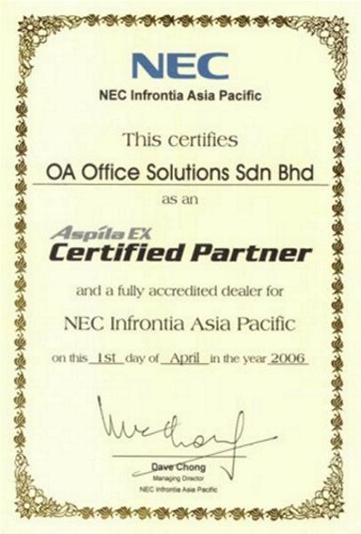 Certificate of Certified Partner (2006)