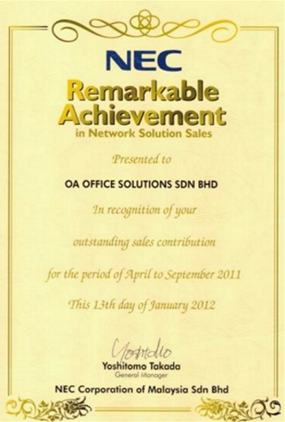 Remarkable Achievement (2011-2012)